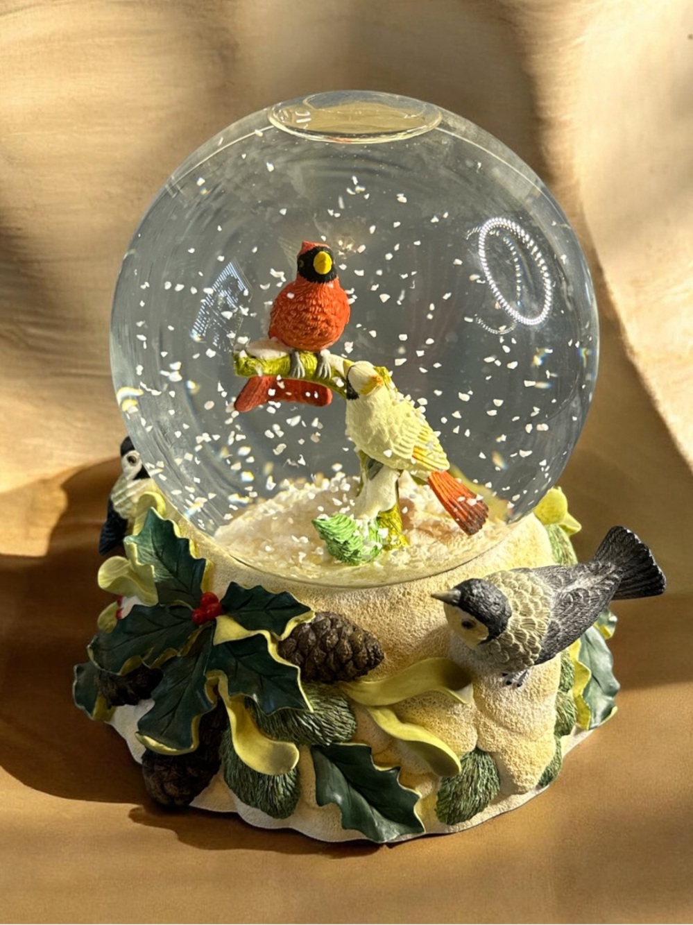 Vintage Lenox winter Greetings musical snow globe